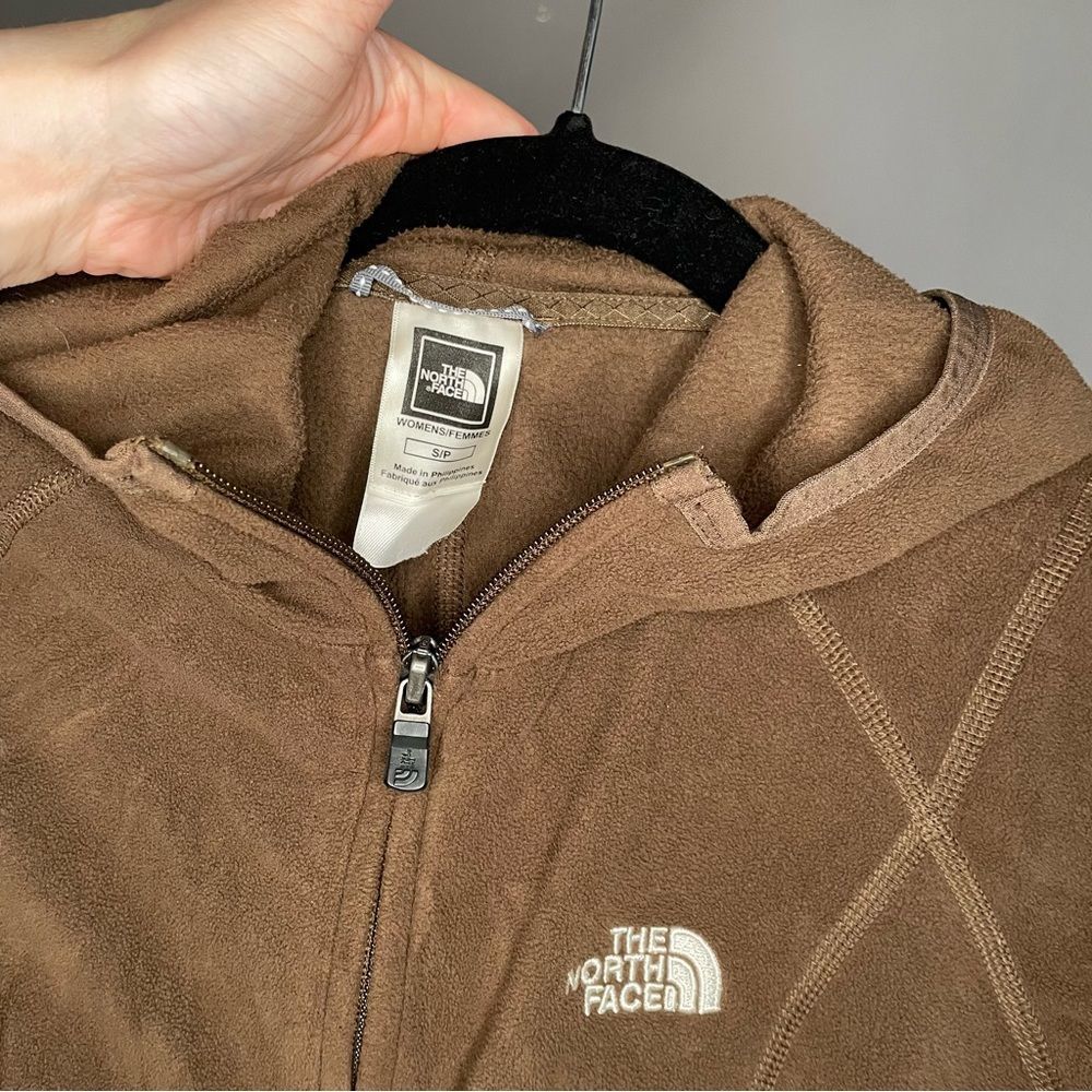 NORTH FACE TKA 100 Brown Zip Up Fleece Jacket hoodie small - Picture 4 of 6